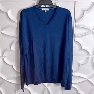 NEW Jack victor wool cashmere silk long sleeve sweater blue XL.   (91)